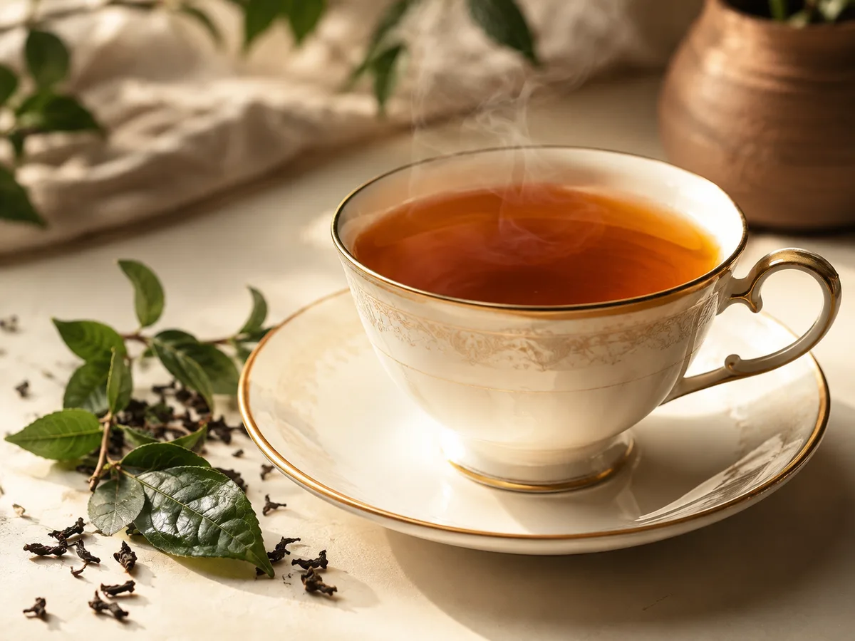 Brewed golden Ceylon tea