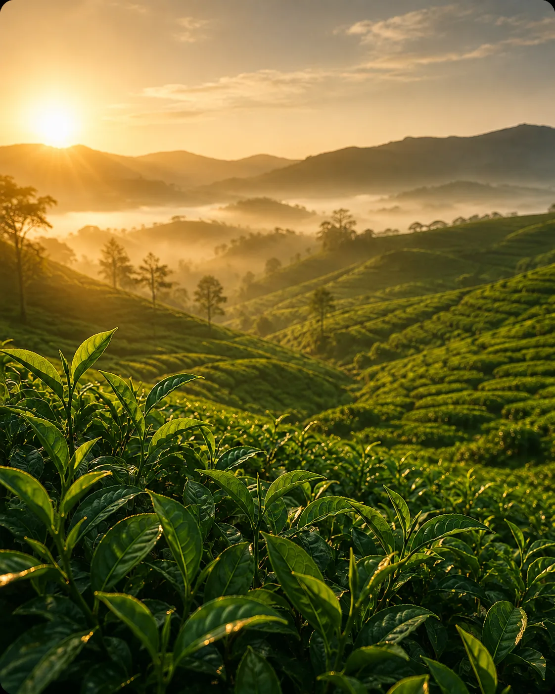 Lush southern tea gardens