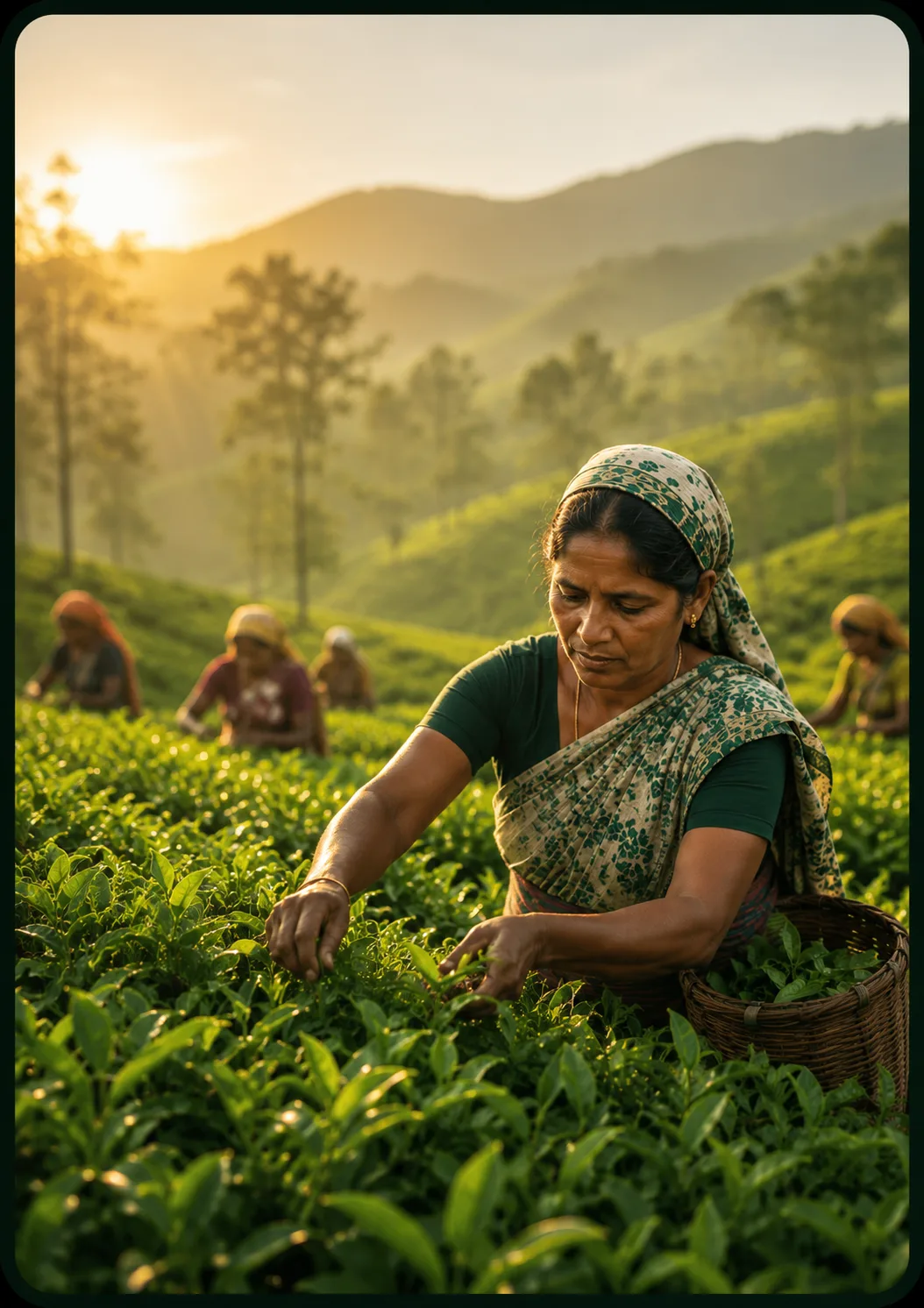 Skilled Ceylon tea plucker